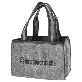 Flaschenträger 'Feierabendtasche' 22,5x15x14cm Filz Stickerei für 6 Flaschen Flaschentasche Männerhandtasche