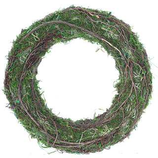 Türhänger Kranz Moos  Ø35x7cm Plastik Weinrebe Metall grün naturfarben Türkranz Dekohänger Osterdekoration