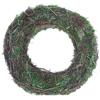 Türhänger Kranz Moos Ø25x6cm Plastik Weinrebe Metall grün naturfarben Türkranz Dekohänger Osterdekoration