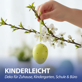 Ostereier mit Aufhänger 32er Set 4x6cm bunt Kunststoff Eier Dekoeier Kunststoffeier Ostern Osterdekoration Frühlingsdeko