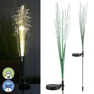 LED Solar Gartenstecker Pampasgras 10x72x6cm warmweiß Edelstahl Kunststoff On-/Off-Schalter Solarleuchte