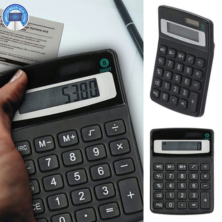 Solartaschenrechner 8stellig 9x12cm schwarz Kunststoff solarbetrieben Taschenrechner Tischrechner Rechenmaschine