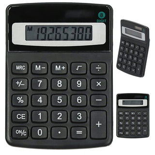 Solartaschenrechner 8stellig 9x12cm schwarz Kunststoff solarbetrieben Taschenrechner Tischrechner Rechenmaschine
