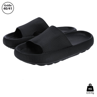 Wolken Slipper weiß/grau/schwarz Größenwahl EVA Kunststoff antibakteriell Wolkenschuhe Hausschuhe Laufkomfort flexible Sohle gelenkschonend
