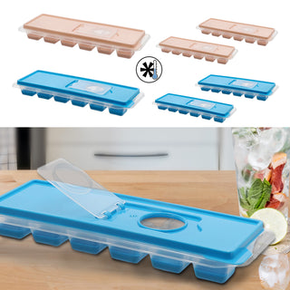 Eiswürfelform mit Deckel 6er Set türkis pink 26x3x+9cm  Eiswürfelbox Eiswürfelbehälter