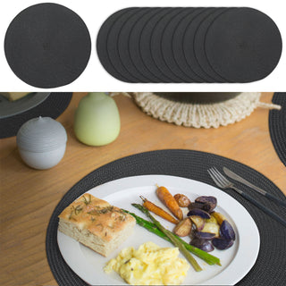 Tischset rund Flechtmuster 12er Set weiß/silber/grau/schwarz Ø38cm Polypropylen Ø38cm Tischset Platzmatte Spiraloptik abwaschbar