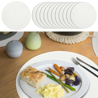 Tischset rund Flechtmuster 12er Set weiß/silber/grau/schwarz Ø38cm Polypropylen Ø38cm Tischset Platzmatte Spiraloptik abwaschbar