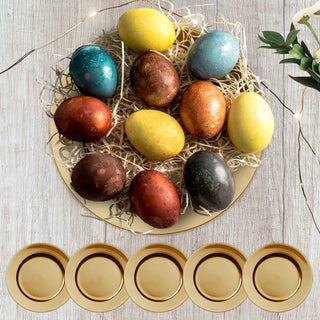 Dekoteller 6er Set Tablett PVC gold/gold glitter/silber  Ø 33cm Platzteller Kerzenteller Tischdekoration