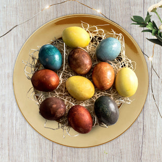 Dekoteller 6er Set Tablett PVC gold/gold glitter/silber  Ø 33cm Platzteller Kerzenteller Tischdekoration