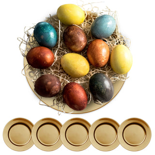 Dekoteller 6er Set Tablett PVC gold/gold glitter/silber  Ø 33cm Platzteller Kerzenteller Tischdekoration