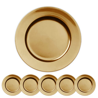 Dekoteller 6er Set Tablett PVC gold/gold glitter/silber  Ø 33cm Platzteller Kerzenteller Tischdekoration