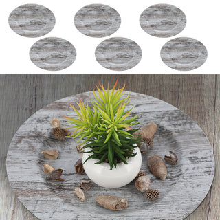 1/6x Dekoteller Tablett 'Glitter' PVC silber Ø 33cm Glitzeroptik Platzteller Kerzenteller Tischdekoration