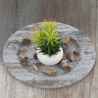 1/6x Dekoteller Tablett 'Glitter' PVC silber Ø 33cm Glitzeroptik Platzteller Kerzenteller Tischdekoration