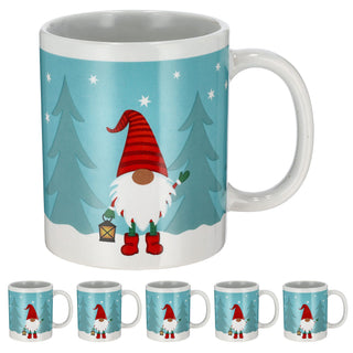 Kaffeebecher Wichtel 6er Set Steinzeug 250 ml Ø12,5cm bunt Tasse Becher Henkeltasse Wichtelmännchen