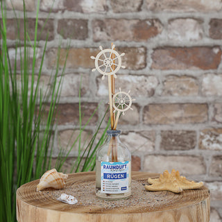 Raumduft 'Sylt' 100ml 4 Rattanstäbe 2 Dekostäbe 5x21cm Glas Duftaroma Diffuser Duftspender Zimt Gewürznelken Lavendel