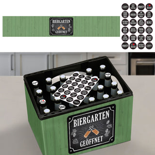 Bierkasten Banderole verschiedene Sprüche Papier L140cm DIY Bastelset für Bierkiste 24 Sticker Männergeschenk