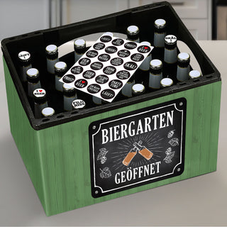 Bierkasten Banderole verschiedene Sprüche Papier L140cm DIY Bastelset für Bierkiste 24 Sticker Männergeschenk