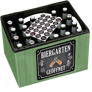 Bierkasten Banderole verschiedene Sprüche Papier L140cm DIY Bastelset für Bierkiste 24 Sticker Männergeschenk