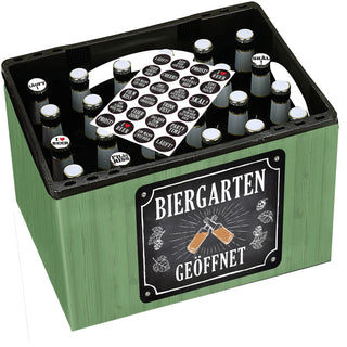 Bierkasten Banderole verschiedene Sprüche Papier L140cm DIY Bastelset für Bierkiste 24 Sticker Männergeschenk