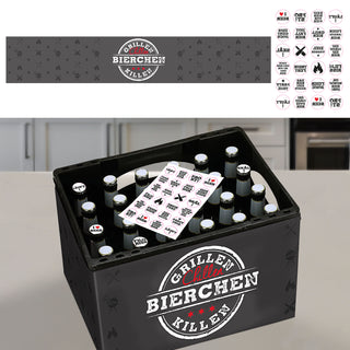 Bierkasten Banderole verschiedene Sprüche Papier L140cm DIY Bastelset für Bierkiste 24 Sticker Männergeschenk