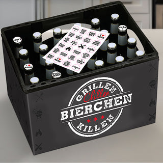 Bierkasten Banderole verschiedene Sprüche Papier L140cm DIY Bastelset für Bierkiste 24 Sticker Männergeschenk