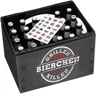 Bierkasten Banderole verschiedene Sprüche Papier L140cm DIY Bastelset für Bierkiste 24 Sticker Männergeschenk