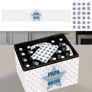 Bierkasten Banderole verschiedene Sprüche Papier L140cm DIY Bastelset für Bierkiste 24 Sticker Männergeschenk