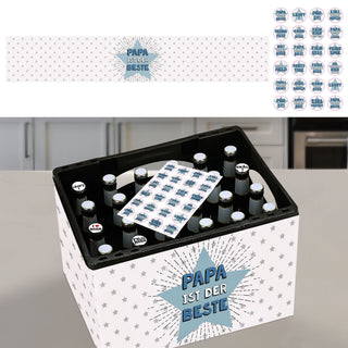 Bierkasten Banderole verschiedene Sprüche Papier L140cm DIY Bastelset für Bierkiste 24 Sticker Männergeschenk