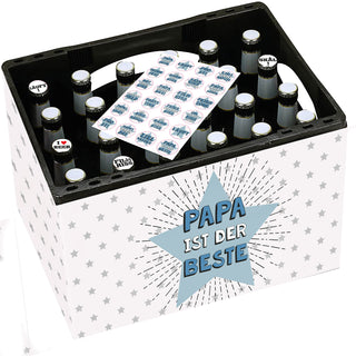 Bierkasten Banderole verschiedene Sprüche Papier L140cm DIY Bastelset für Bierkiste 24 Sticker Männergeschenk