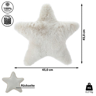 Dekokissen Stern 45x45cm Polyester creme 170g Füllung Kissen Sofakissen Dekokissen Kuschelkissen