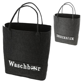 Wäschetasche 2er Set mit Aufdruck 40x45x25cmFilz Wäschekorb Wäschesack Schmutzwäsche Aufbewahrung