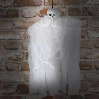 Halloween Sensenmann 2er Set zum Aufhängen H35cm Kunststoff Halloween-Party Totenkopf Deko-Aufhänger