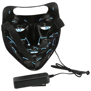 LED Hallowen Maske Lichteffekte rot/blau 18x20x9cm 2xAA Batterie 3 Leuchtvarianten Vollgesichtsmaske Leuchtmaske