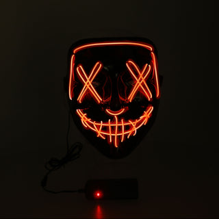 LED Hallowen Maske Lichteffekte rot/blau 18x20x9cm 2xAA Batterie 3 Leuchtvarianten Vollgesichtsmaske Leuchtmaske