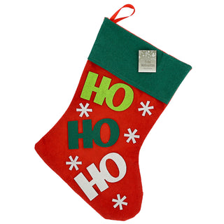 Weihnachtssocke 'HoHoHo' 4er Set 25x40x1 cm Filz rot grün Weihnachtsstrumpf Nikolausschuh Geschenktasche