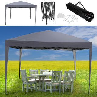 Pavillon Partyzelt 3x2,6x3m anthrazit Stahl Polyester 210D 4 Seile 8 Heringe Tragetasche UV-Schutz Zelt Gartenpavillon Gartenzelt