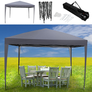Pavillon Partyzelt 3x3m anthrazit Stahl Polyester 210D 4 Seile 8 Heringe Tragetasche UV-Schutz Zelt Gartenpavillon Gartenzelt