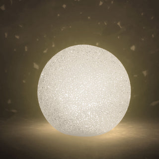 LED Deko Kugel Soft 3er Set Ø8cm warmweiß Kunststoff Metall Stimmungslicht Lichtkugel Lichtball Bruchglas-Optik