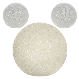 LED Deko Kugel Soft 3er Set Ø8cm warmweiß Kunststoff Metall Stimmungslicht Lichtkugel Lichtball Bruchglas-Optik