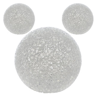 LED Deko Kugel Soft 3er Set Ø8cm warmweiß Kunststoff Metall Stimmungslicht Lichtkugel Lichtball Bruchglas-Optik