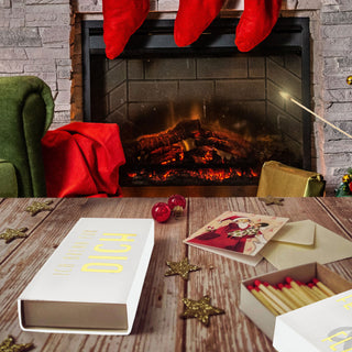 Streichhölzer Spruch 8er Set 2 Motive 10cm lang 12.5x2x6,5cm weiß gold Karton Zündhölzer Streichholzschachtel Anzünder