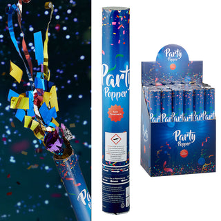 12er Set Party-Popper De Luxe 30cm Konfettikanone Folien-Luftschlangen Konfettiregen Geburtstag Silvester Party