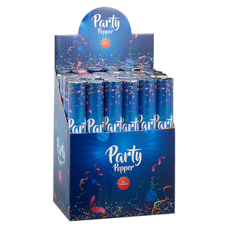 12er Set Party-Popper De Luxe 30cm Konfettikanone Folien-Luftschlangen Konfettiregen Geburtstag Silvester Party