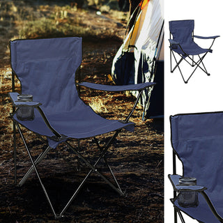 Campingstuhl faltbar blau/grün/schwarz 50x80x50cm Stahl pulverbeschichtet 600D Oxford Polyester Stuhl Getränkehalter Tragetasche bis 120KG