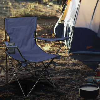 Campingstuhl faltbar blau/grün/schwarz 50x80x50cm Stahl pulverbeschichtet 600D Oxford Polyester Stuhl Getränkehalter Tragetasche bis 120KG