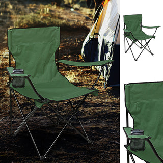 Campingstuhl faltbar blau/grün/schwarz 50x80x50cm Stahl pulverbeschichtet 600D Oxford Polyester Stuhl Getränkehalter Tragetasche bis 120KG