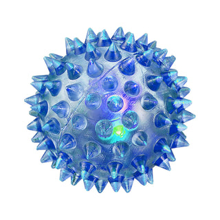 LED Massageball 12er Set 6 Farben Ø5,5cm Gummi blinkender Noppenball Fazienball Igelball Spielball