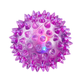 LED Massageball 12er Set 6 Farben Ø5,5cm Gummi blinkender Noppenball Fazienball Igelball Spielball