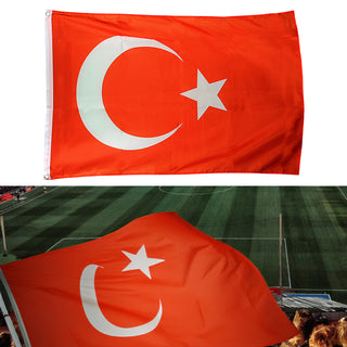 Türkei Fahne 90x150cm Polyester 2 Metallösen Flagge EM Europameisterschaft Fussball Türkeifahne Nationalflagge
