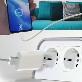 1/3x USB-A Schnellladegerät 5V 1A 20Watt 220V 56-60HZ Kunststoff weiß Netzteil Netzstecker Netzladeadapter